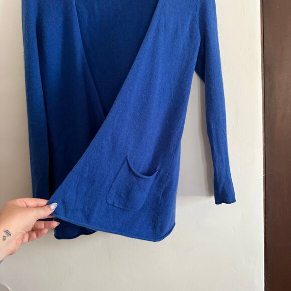 CULLEN | Royal Blue Cashmere Open Front Cardigan Sweater | Small - Picture 5 of 5